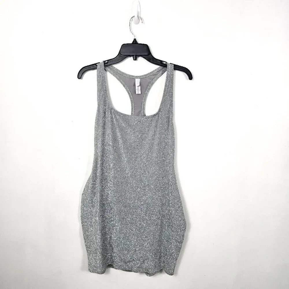 SKIMS Glitter Swim Metallic Dress Cover Up 2X Nickel Silver
